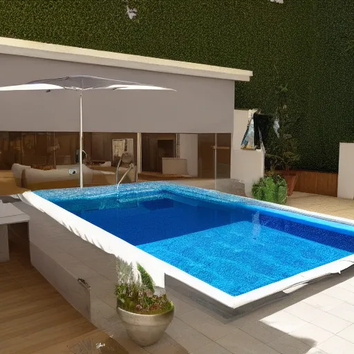 Prompt: ultra realistic swimming pool 8 k