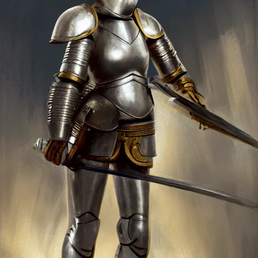 Prompt: painting of a female knight being taken as a prisoner of war, full view, popular on artstation, artstationhd, artstationhq 8 k, volumetric lighting, super focused, no blur, trending on artstation, artstationhd, artstationhq, ultra detailed, by artgerm and james gurney, greg rutkowski,