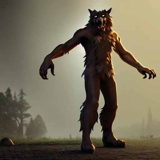 Image similar to cute handsome werewolf from van helsing unreal engine hyperreallistic render 8k character concept art masterpiece