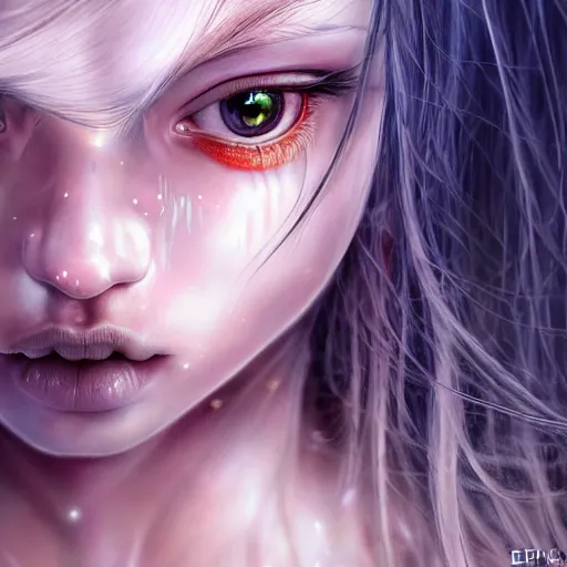 Image similar to demented girl, ultra detailed painting at 1 6 k resolution and epic visuals. epically beautiful image. amazing effect, image looks crazily crisp as far as it's visual fidelity goes, absolutely outstanding. vivid clarity. ultra. iridescent. mind - breaking. mega - beautiful pencil shadowing. beautiful face. ultra high definition, range murata and artgerm