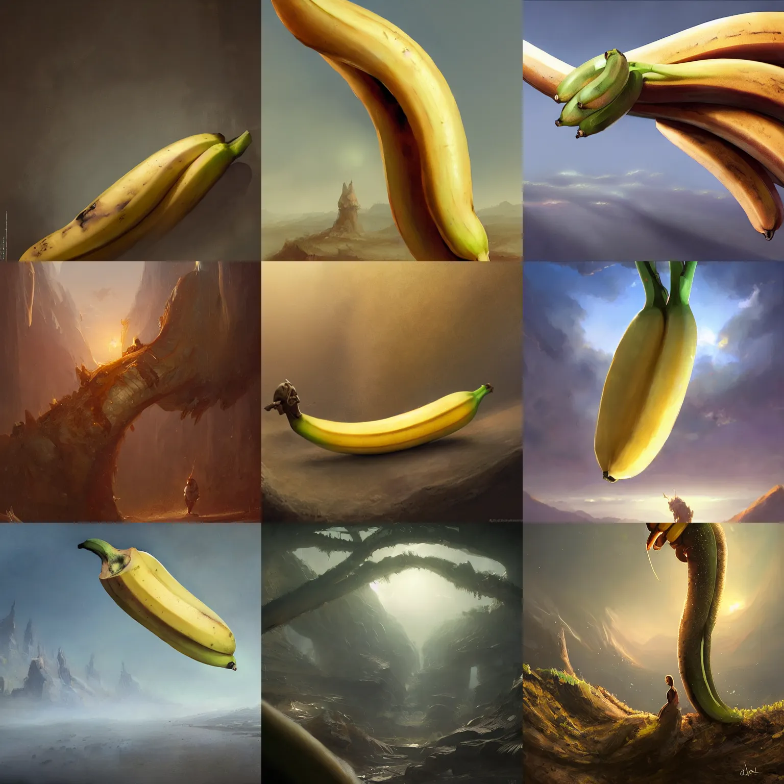 Prompt: a banana, by brain froud jessica rossier and greg rutkowski