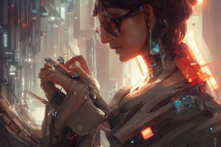 Prompt: light, algebra, algorithms, intelligence and science, cyberpunk masterpiece, art by artgerm and greg rutkowski and ruan jia