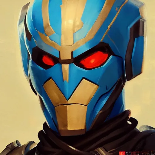 Image similar to greg manchess portrait painting of armored yondu udonta as overwatch character, medium shot, asymmetrical, profile picture, organic painting, sunny day, matte painting, bold shapes, hard edges, street art, trending on artstation, by huang guangjian and gil elvgren and sachin teng