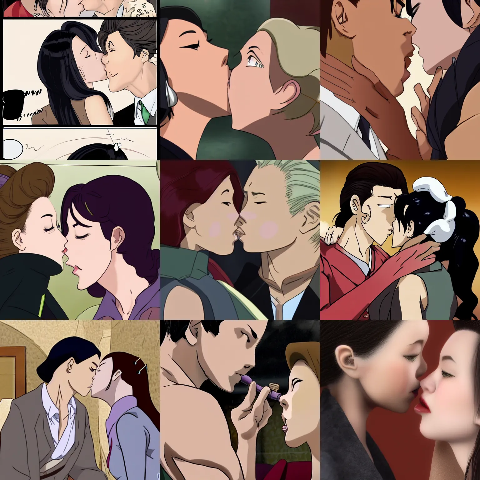 Prompt: Corra and Asami kissing