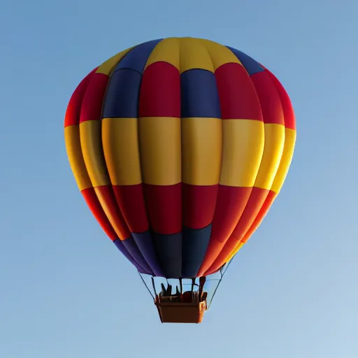 Prompt: a hot air balloon that looks like a screaming chucky doll octane render