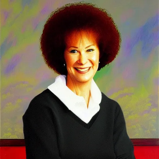 Image similar to portrait of your mother by bob ross