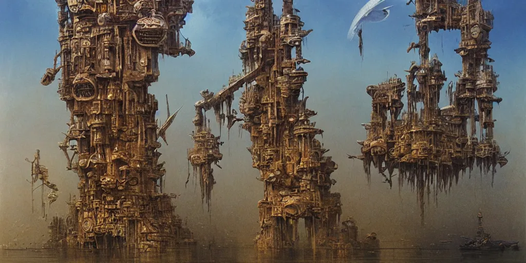 Image similar to futuristic museum, harmony, elegant, photorealistic, epic, high detailed, by beksinski