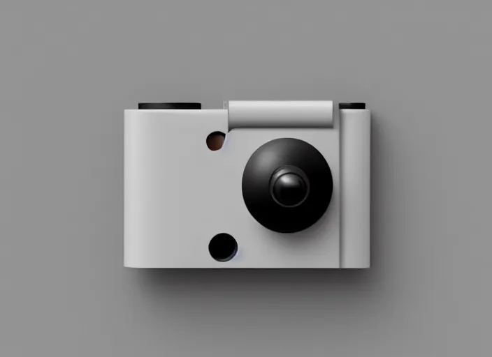 Image similar to minimalism camera designed by Dieter Rams, Naoto Fukasawa, designed by Apple, minimalism, front view, concept art rendering