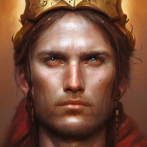 Image similar to the flame god as a realistic d & d fantasy character, closeup portrait art by donato giancola and greg rutkowski, vintage retro, realistic face, digital art, trending on artstation, symmetry!!