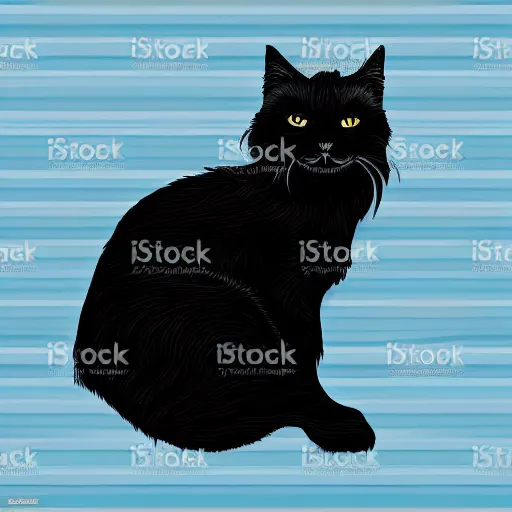 fluffy cat silhouette clip art