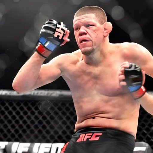 Image similar to nate diaz in a mma fight