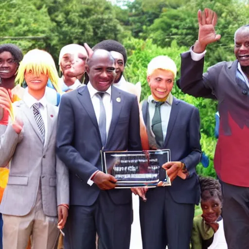 Image similar to real life naruto as africa president, award winning photograph