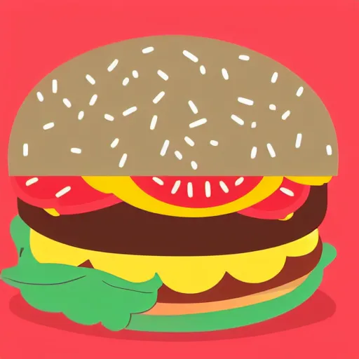 Image similar to lovely hamburger with cute eyes, smiling face, modern flat design style illustration with line elements