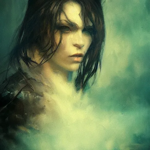 Prompt: portrait painting of a vampire monster, mysterious atmospheric lighting, feral, medieval, dark fantasy, painted, intricate, volumetric lighting, rich deep colours masterpiece, golden hour, sharp focus, ultra detailed, by ruan jia