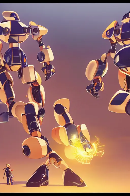 Image similar to metabots medabots medarotto medarot robot minimalist comics, behance hd by jesper ejsing, by rhads, makoto shinkai and lois van baarle, ilya kuvshinov, rossdraws global illumination ray tracing hdr radiating a glowing aura