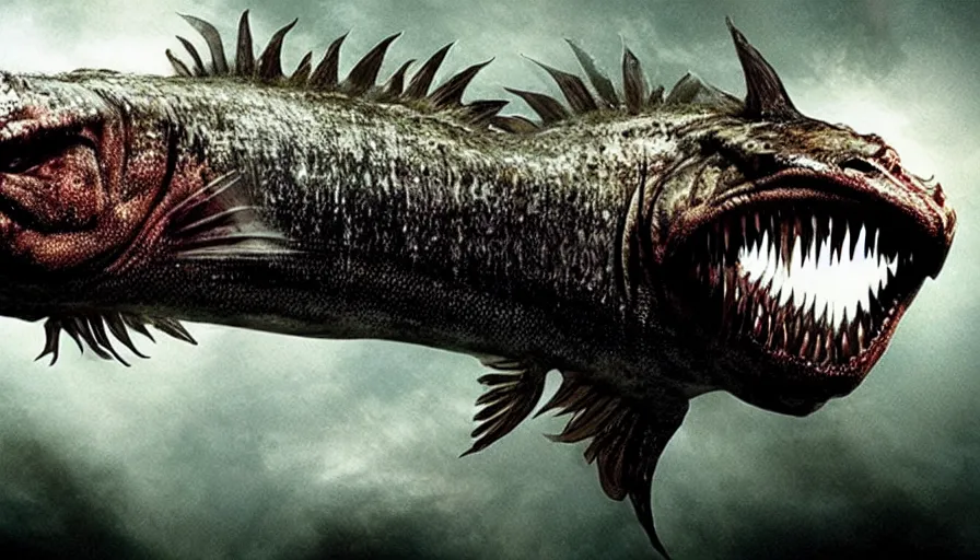 Prompt: Big budget horror movie about genetically engineered werefish.