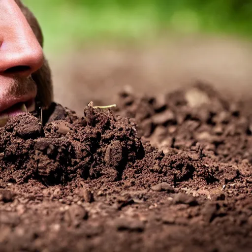 Image similar to man eating dirt