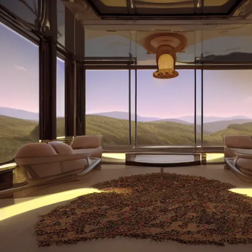 Image similar to neat cannabis space, luxury interior by neville page, ralph mcquarrie, global illumination, radiant light