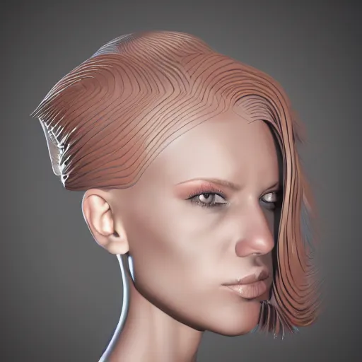 Image similar to abstract 3d female portrait