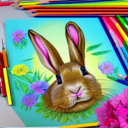 Spring Bunny Drawing - VES ARTWORLD!