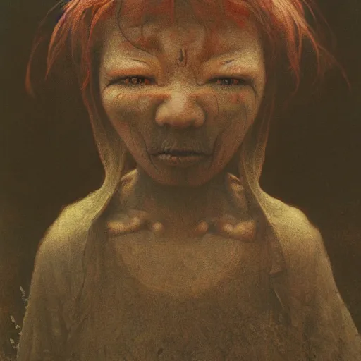 Image similar to by waterhouse, ( ( ( ( ( ( ( by beksinski ) ) ) ) ) ) ), high quality, picture portrait of a victorian yokai, haunting, photorealism, hyper - realism, octane render, highly detailed, 8 k,