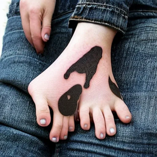 Prompt: dog footmark tattoo examples