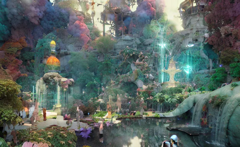 Image similar to magical fountain, fantasy. intricate, amazing composition, colorful watercolor, by ruan jia, by maxfield parrish, by marc simonetti, by hikari shimoda, by robert hubert, by zhang kechun, illustration, gloomy