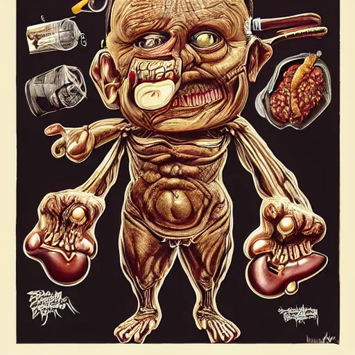 Prompt: danny devito anatomy by nychos