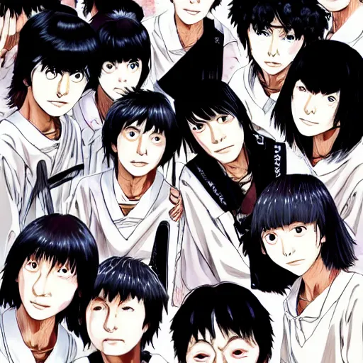 Image similar to A face starting at the camera, by Junji itou, KAZUO UMEZZ, KEI TOUME, TOMOKI IZUMI, KENTARO MIURA, Q HAYASHIDA, SUI ISHIDA, KAORI YUKI, MATSURI AKINO