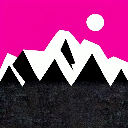 Image similar to vector image of mountains, lower third, high contrast, black and white