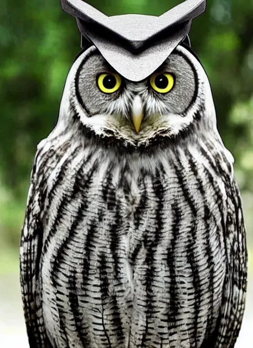 Image similar to an owl that looks like Winston Churchill