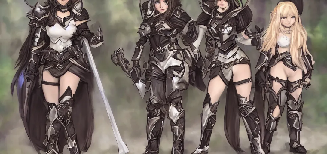 Image similar to cat girls in paladin armor