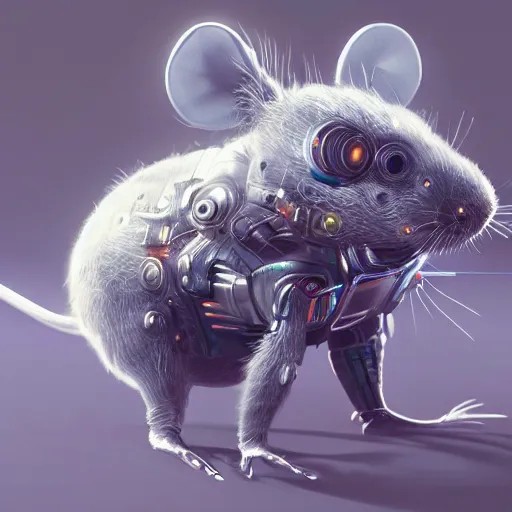 Prompt: ultrarealistic illustration mouse cyborg, cyberpunk, sci - fi fantasy, intricate, elegant, highly detailed, digital painting, artstation, concept art