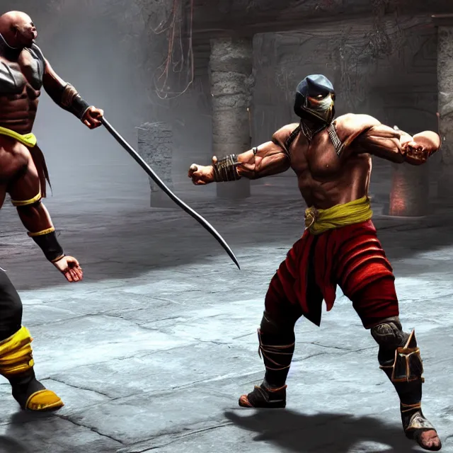 Image similar to yahweah in mortal kombat, fighter, 3 d videogame render, 4 k