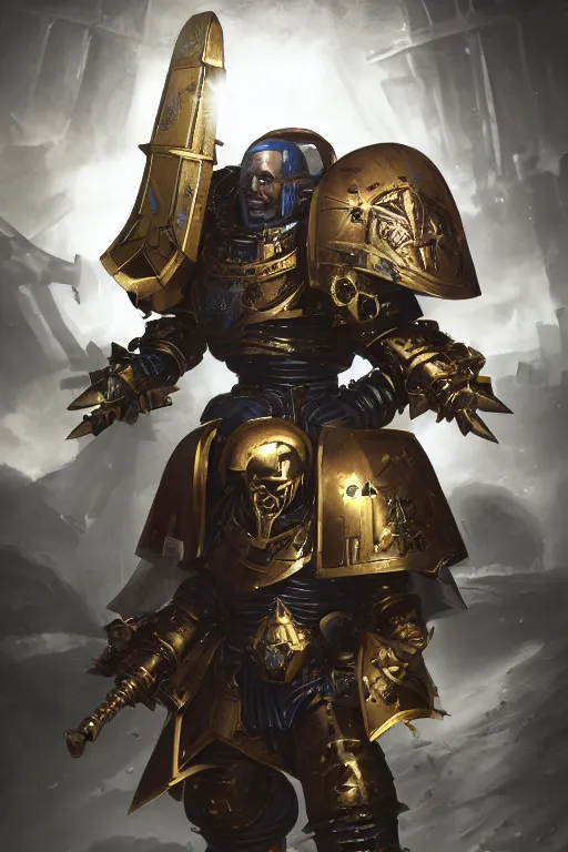 Image similar to armor portrait heros warhammer 4 0 k horus heresy fanart - the primarchs emperor by johannes helgeson animated with vfx concept artist & illustrator global illumination ray tracing hdr fanart arstation zbrush central hardmesh 8 k octane renderer comics stylized