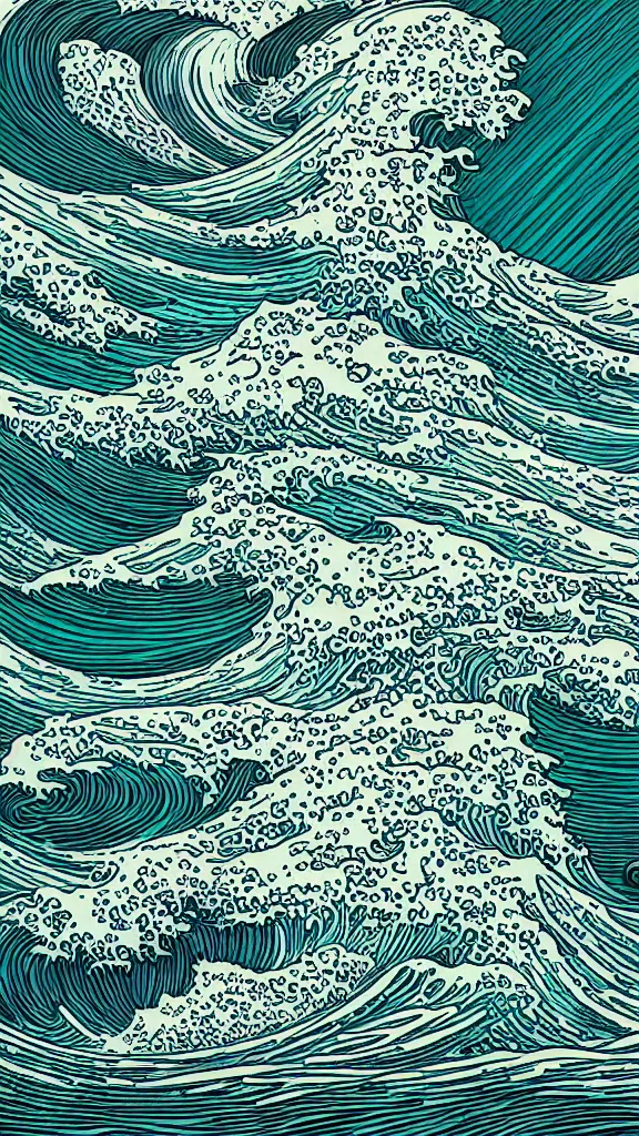 Image similar to hypervivid intense mcbess, the sea by dan mumford