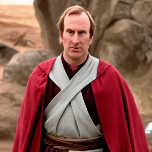 Image similar to bib Odenkirk as obi won Kenobi in the original star wars