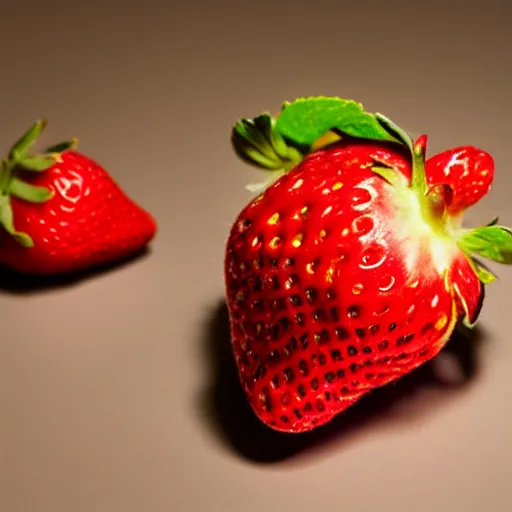 Prompt: a photo of a strawberry, studio lighting, 8k