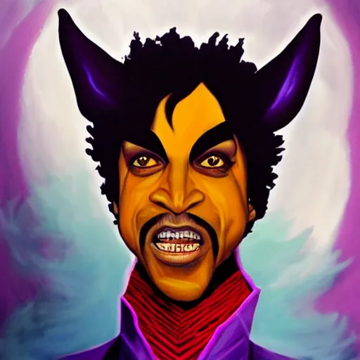 Prompt: a painting of prince as a werewolf boogie monster in the style of the warriors