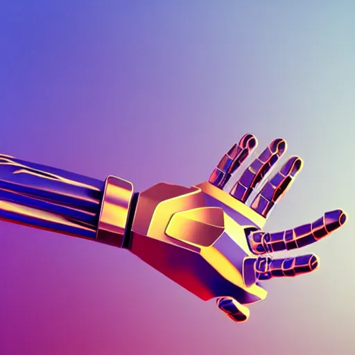 Image similar to abstract computer generated image of a robotic hand, dystopian, a low poly render by gabriel dawe, surrealism, trending on polycount, generative art, low poly, rendered in cinema 4 d, terragen