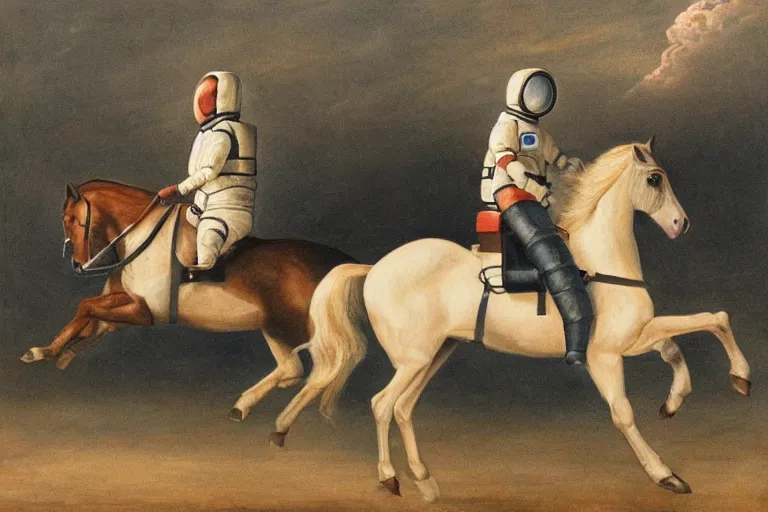 Image similar to horse on top of an astronaut, astronaut under the horse, arstation