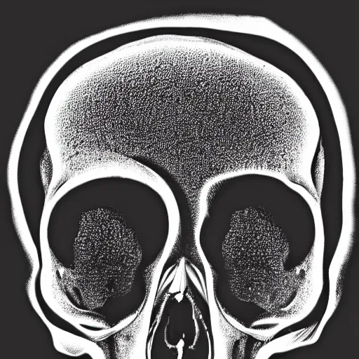 Image similar to an X-ray of a skull