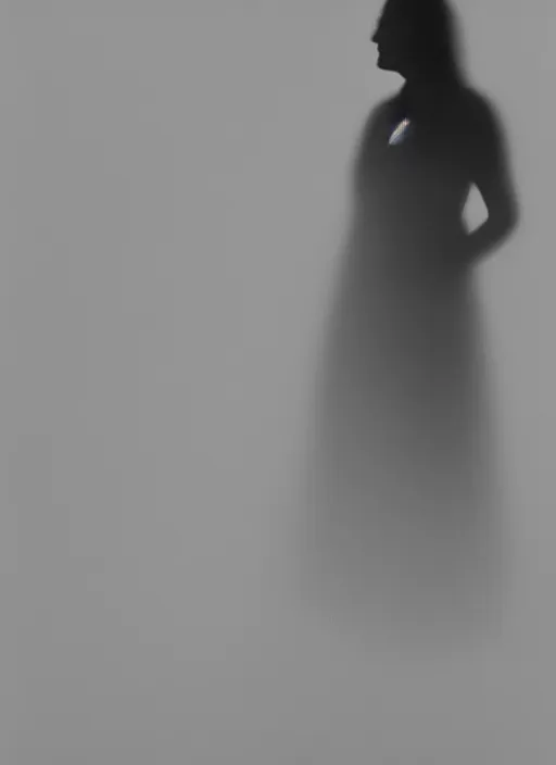 Image similar to human silhouette, large diffused glowing aura, long exposure, film grain, cinematic lighting, experimental portrait photography