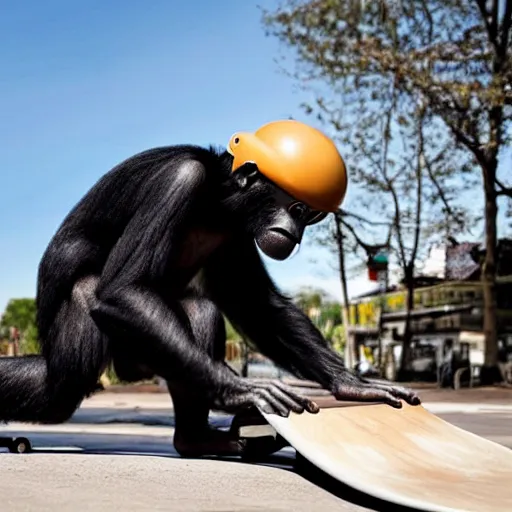 Image similar to cool ape making tricks on a skateboard