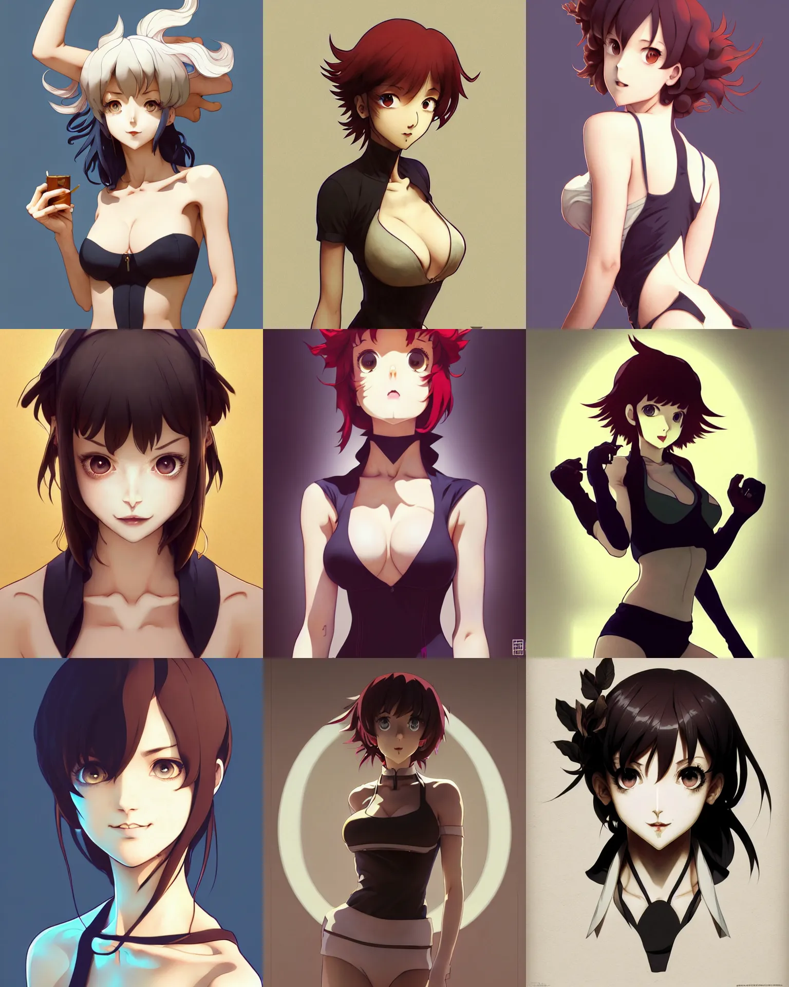 Prompt: perky character faye from cowboy bebop, symmetry face, smile, 倪 妮, dark light night, intricate, elegant, sharp focus, illustration, highly detailed, concept art, matte, art by wlop and artgerm and greg rutkowski and alphonse mucha and and sakimichan and kidmo, anime, trending on artstation