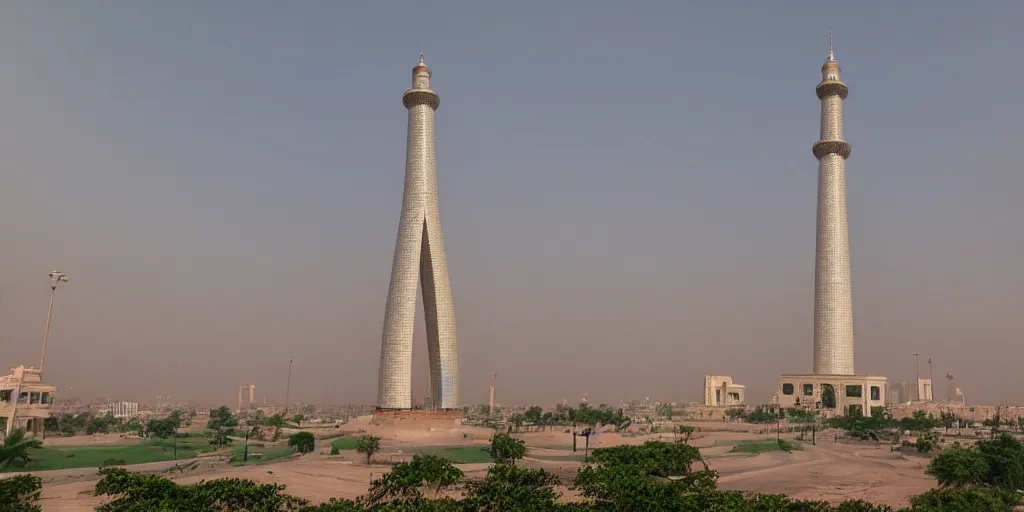 Prompt: A cinematic shot of Minar-e-Pakistan, 4k, 8k, digital art, trending on ArtStation