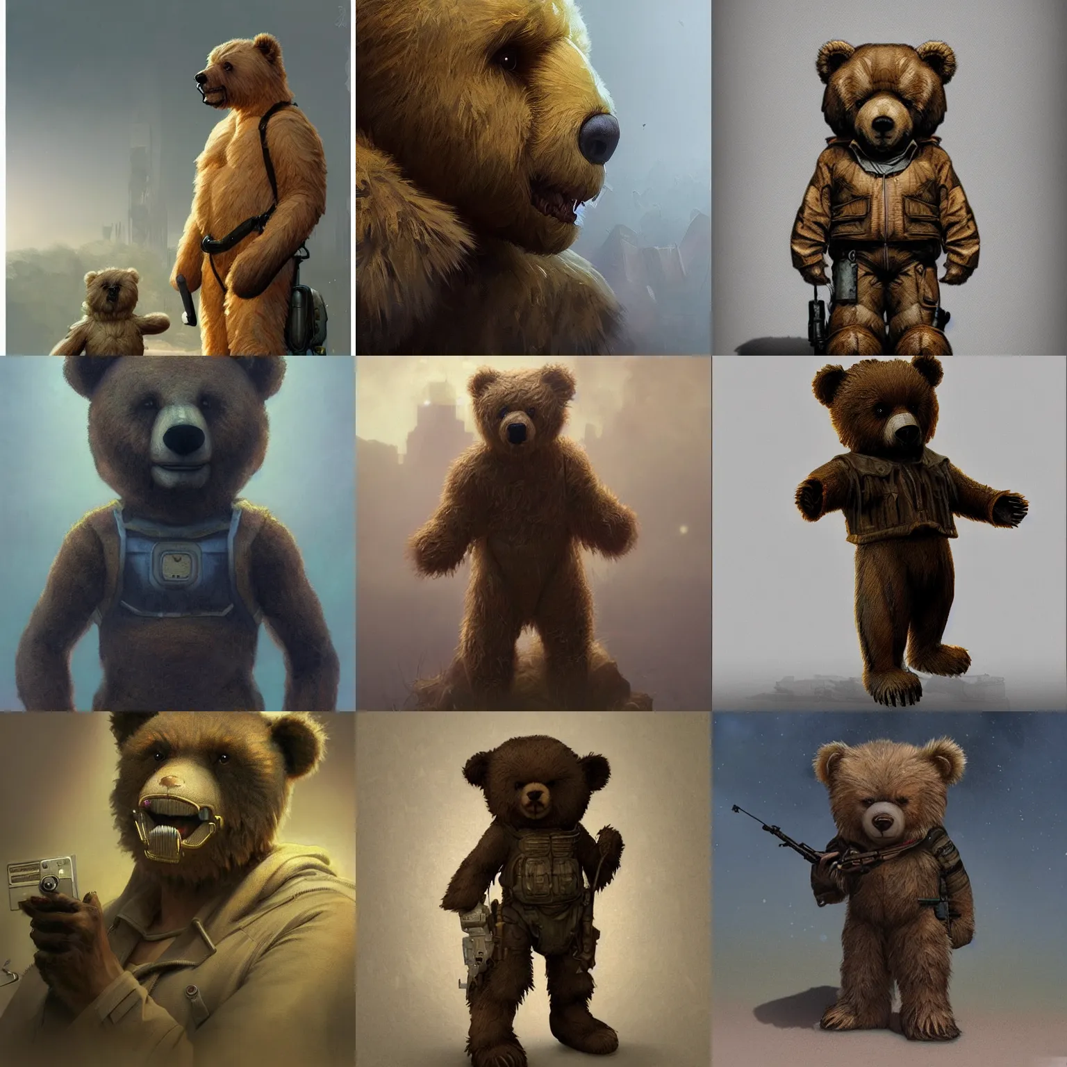 Prompt: realistic teddybear, dystopian, sci-fi, extremely detailed, digital painting, sculpted in zbrush, artstation, concept art, smooth, sharp focus, illustration, chiaroscuro lighting, golden ratio, incredible art by artgerm and greg rutkowski and alphonse mucha and simon stalenhag