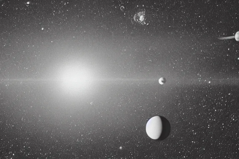 Prompt: a photo of the solar system, black and white, 3 5 mm film, cinematic 4 k