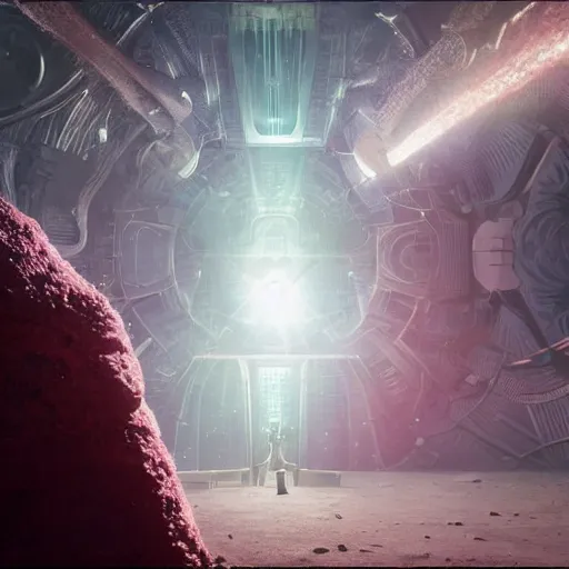 Image similar to Elon Musk looking to the left the by H.P. Lovecraft, abaddon and magali villeneuve, ghibli moebius, 8k, epic scene, scifi, unreal engine, trending on cg station. masterpiece.