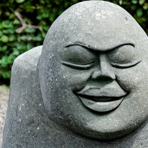 Image similar to statue grinning stone